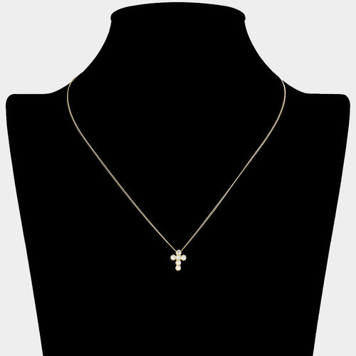 The "Bezel Cross" Necklace