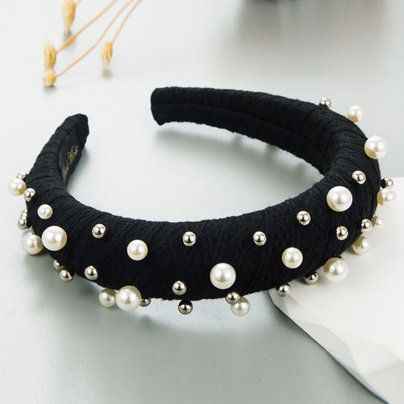 The "Black and Pearl" Headband