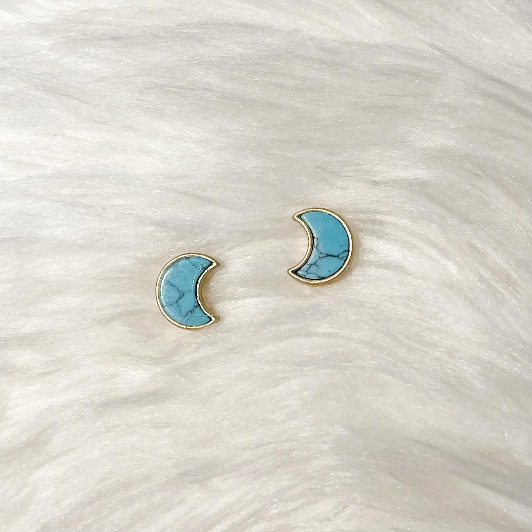 Crescent Moon Turquoise Studs Crescent Moon Turquoise Studs