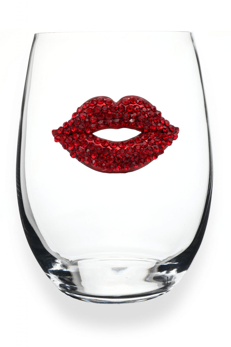 The "Red Lips" Stemless Wine Glass