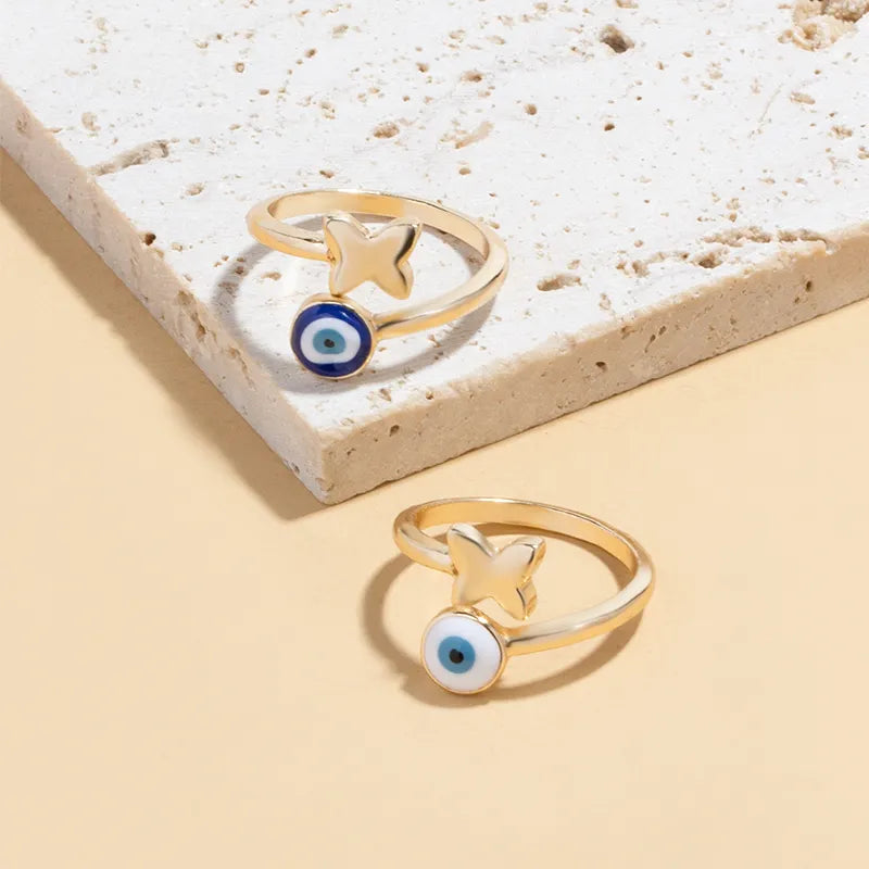 The "Evil Eye Butterfly Duo" Ring