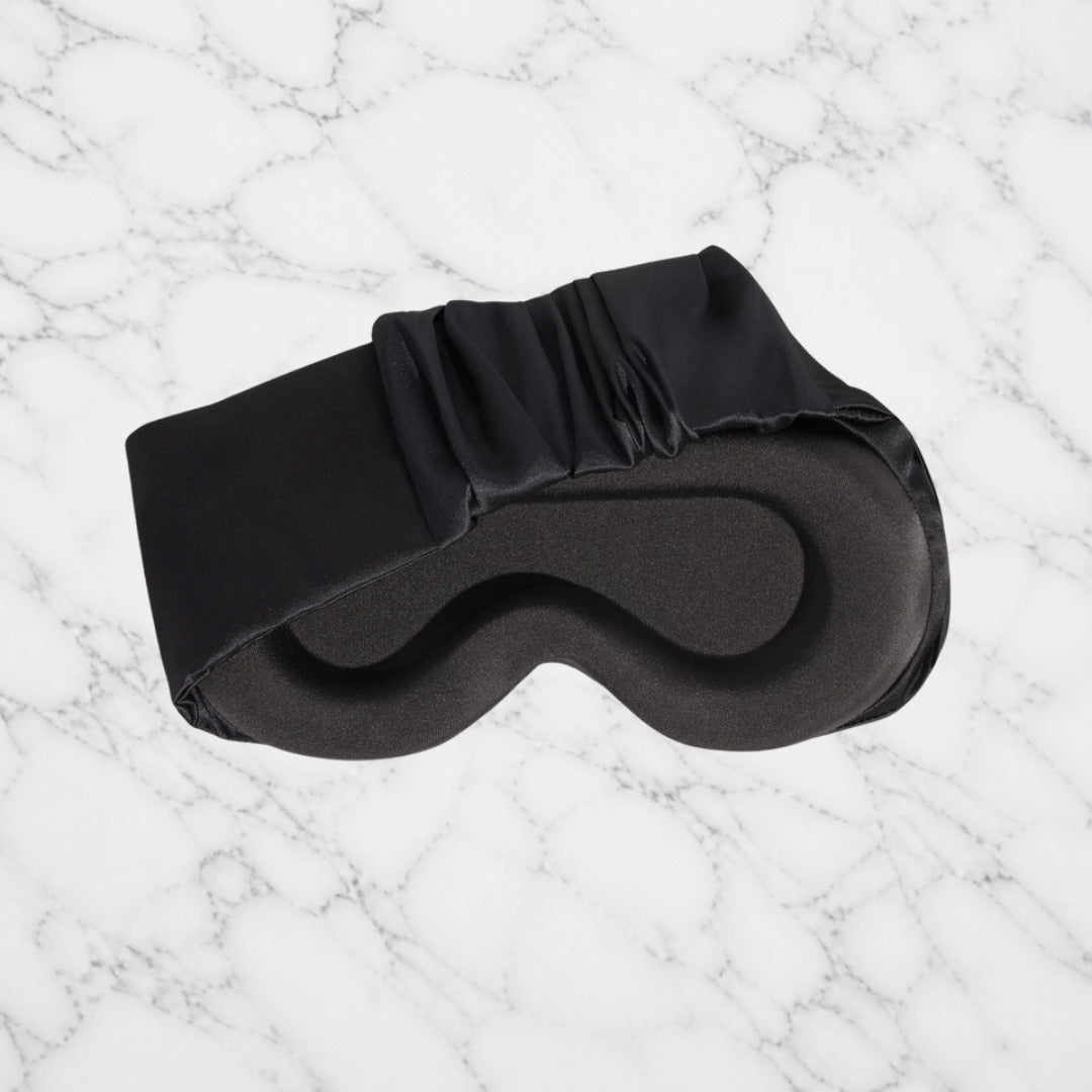 Kitsch Contour Pillow Eye Mask Charcoal on white marble