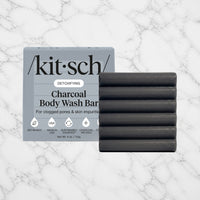Kitsch Charcoal Body Wash on white marble