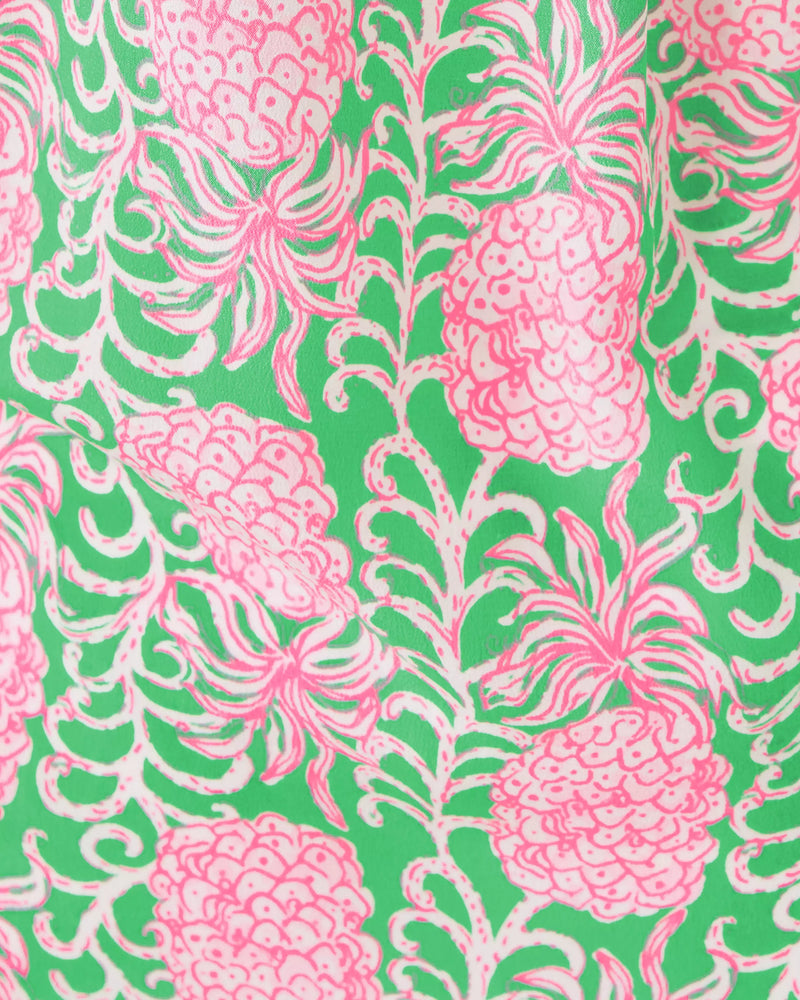 The "Fauna Green Party Like A Pineapple" Elsa Silk Top by Lilly Pulitzer