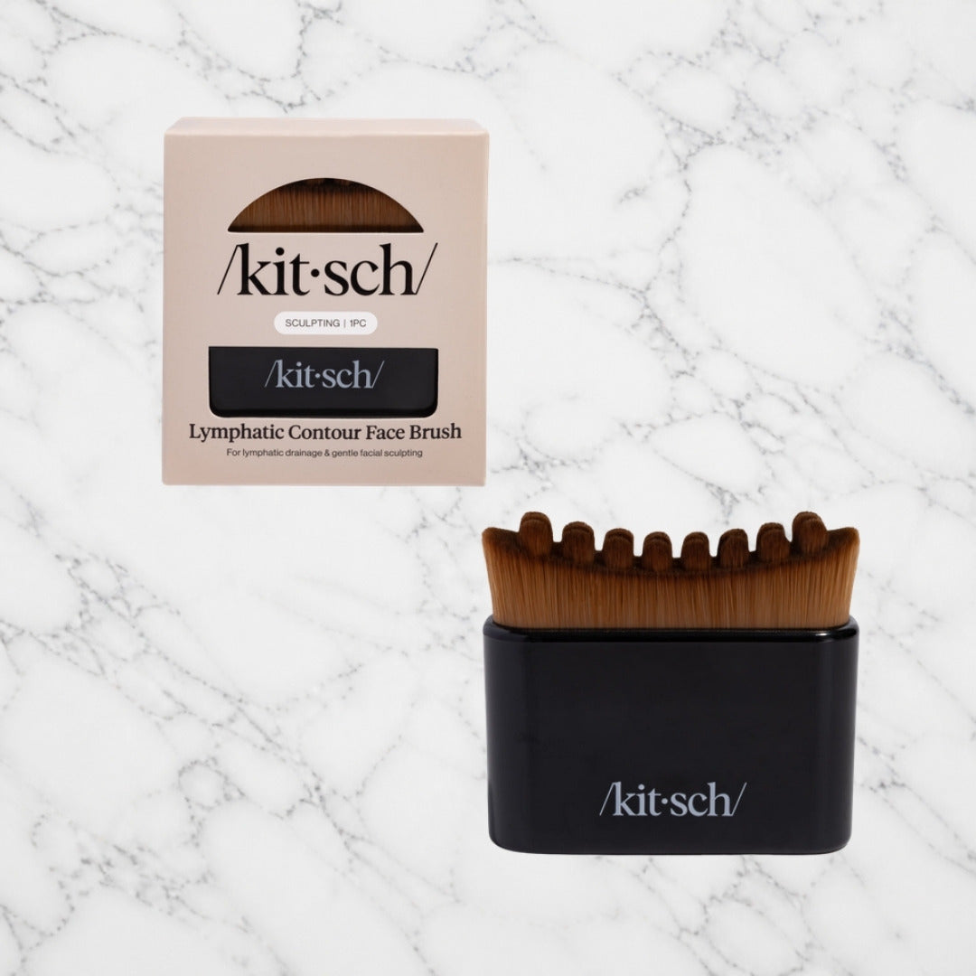 Kitsch Lymphatic Contour Face Brush on white marble