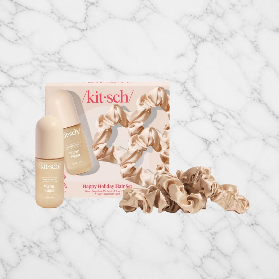 Kitsch Happy Holiday Hair Set on white marble