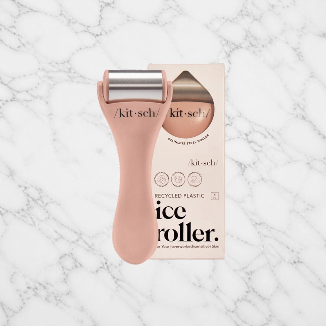 Kitsch Terracotta Ice Roller on white marble