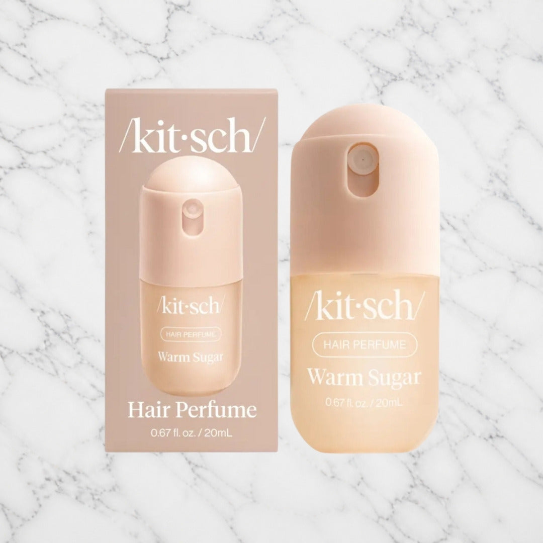 Kitsch Mini Warm Sugar Hair Perfume on white marble