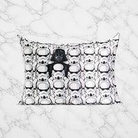 Star Wars Kitsch Satin Pillowcase on white marble