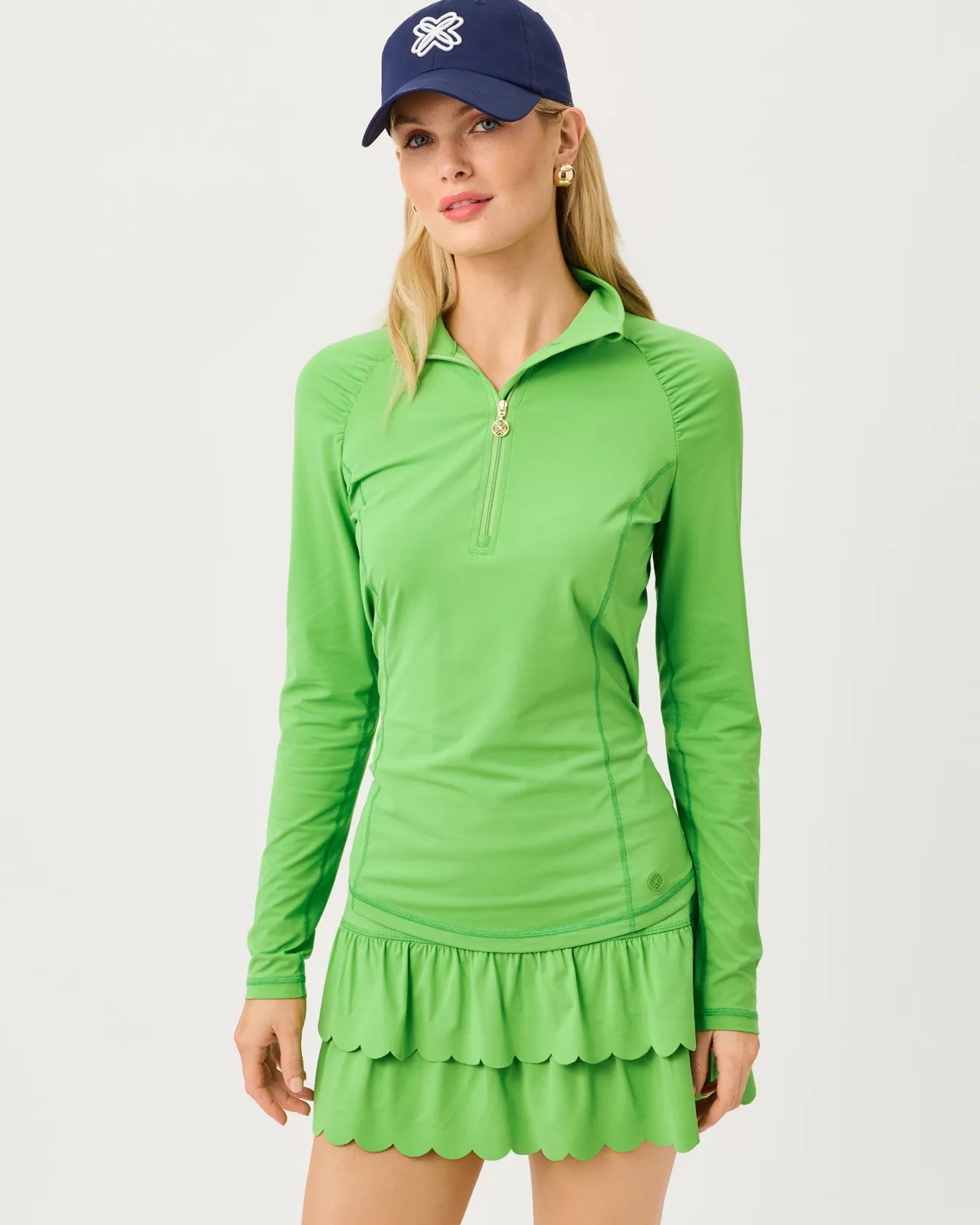 The "Chateau Green" UPF 50+ Luxletic Justine Half Zip Jacket by Lilly Pulitzer