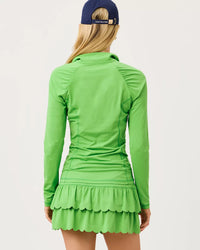 The "Chateau Green" UPF 50+ Luxletic Justine Half Zip Jacket by Lilly Pulitzer
