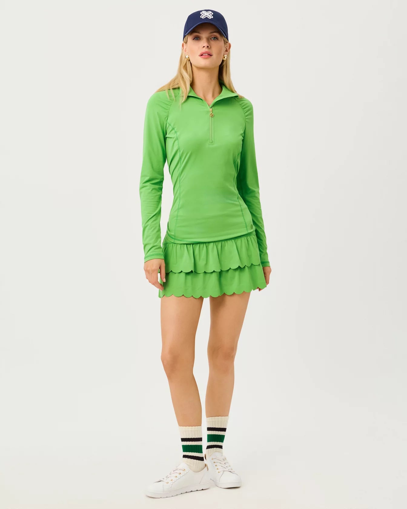 The "Chateau Green" UPF 50+ Luxletic Justine Half Zip Jacket by Lilly Pulitzer