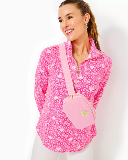 The "Passion Fruit Pink Fluttering Hearts" UPF 50+ Skipper Popover by Lilly Pulitzer