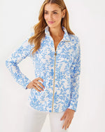 The "Resort White Tall Tales" Leona UPF 50+ Zip-up by Lilly Pulitzer