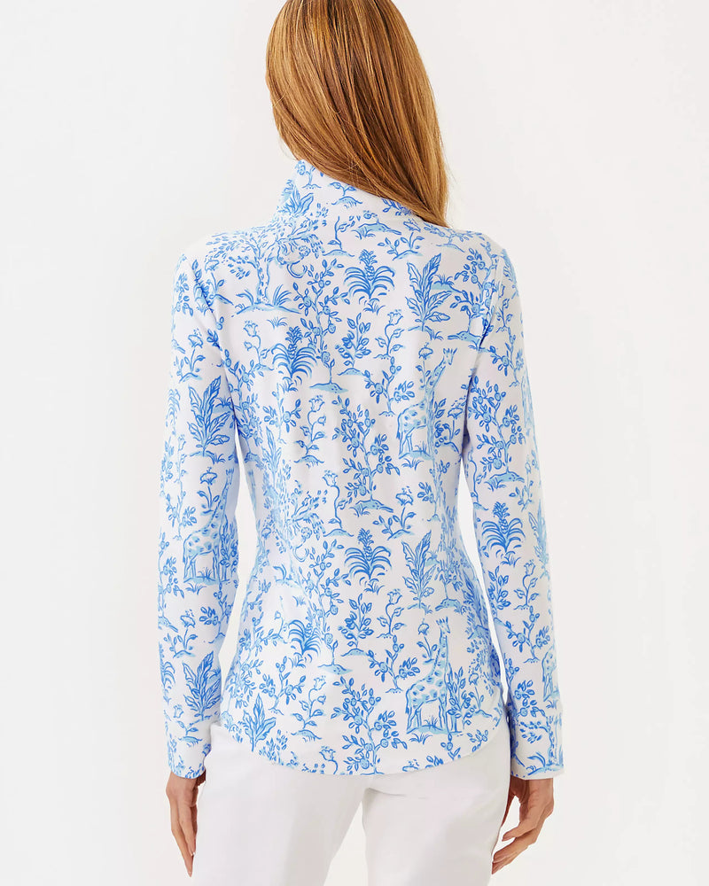 The "Resort White Tall Tales" Leona UPF 50+ Zip-up by Lilly Pulitzer