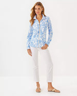 The "Resort White Tall Tales" Leona UPF 50+ Zip-up by Lilly Pulitzer