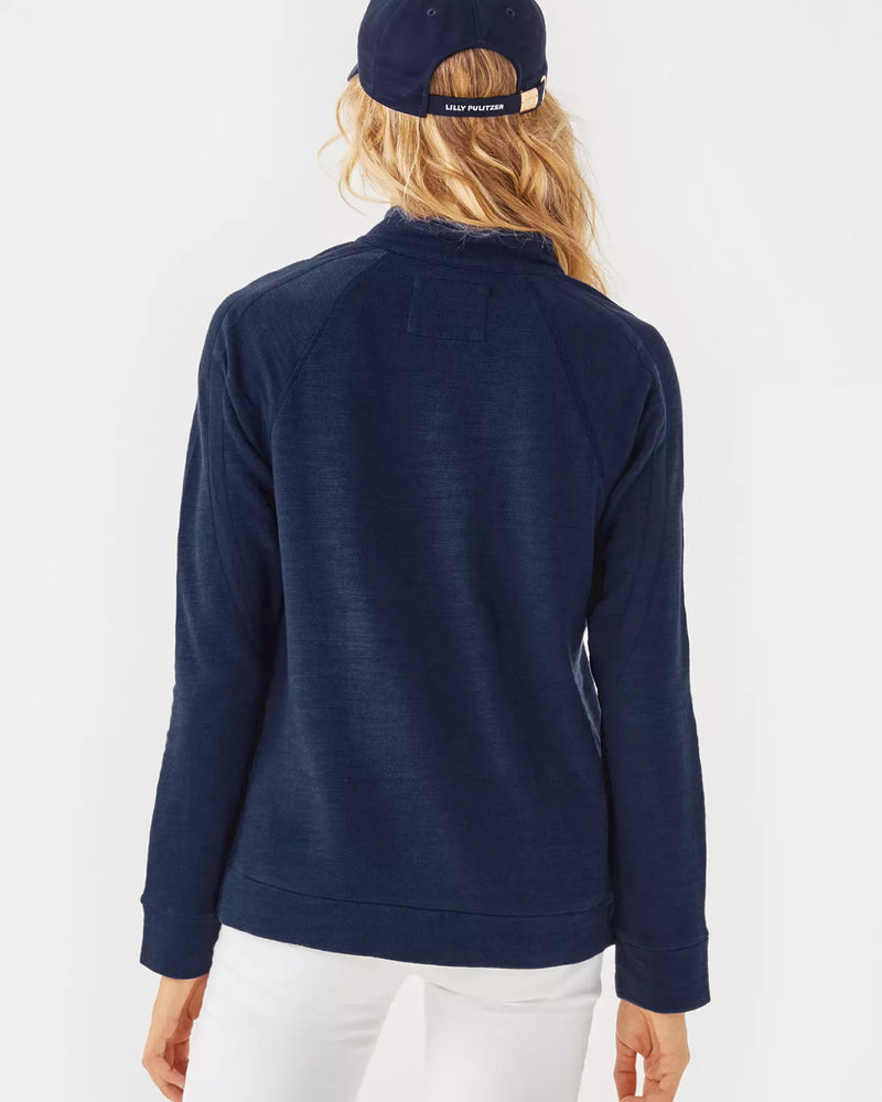 The "True Navy" Ashlee Half-Zip Pullover by Lilly Pulitzer