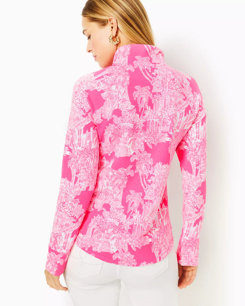 The "Roxie Pink Pb Anniversary Toile" UPF 50+ Skipper Popover by Lilly Pulitzer