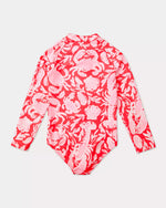 The "Crab Collab" UPF 50+ Girls Alicia Rashguard One-Piece Swimsuit by Lilly Pulitzer