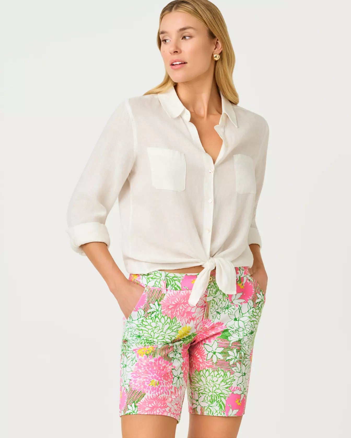 The "Mum Patch" 9" Natia Knit Short by Lilly Pulitzer