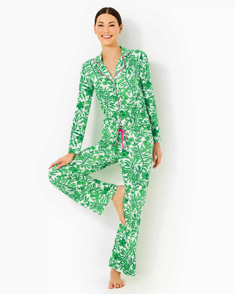 The "Fiddle Leaf Green Lil Escape Plan" Pajamas by Lilly Pulitzer