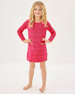 The "Cherry Red Metallic Marl" Girls Lolo Sweater Dress by Lilly Pulitzer