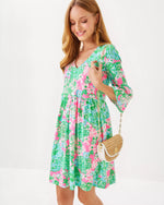 The "Multi Plumes In Bloom" Jannie V-Neck Dress by Lilly Pulitzer