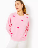 The "Conch Shell Pink Hearts" Ballad Sweatshirt by Lilly Pulitzer