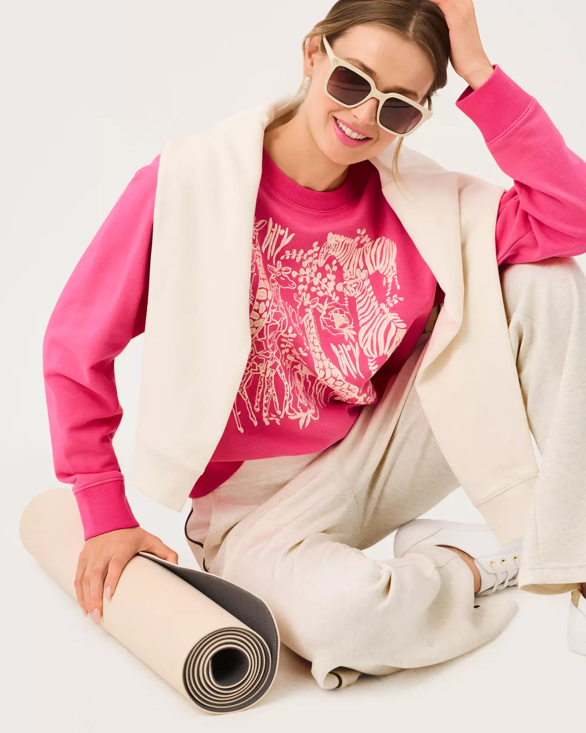 The "Pink Aster Safari" Ballad Sweatshirt by Lilly Pulitzer