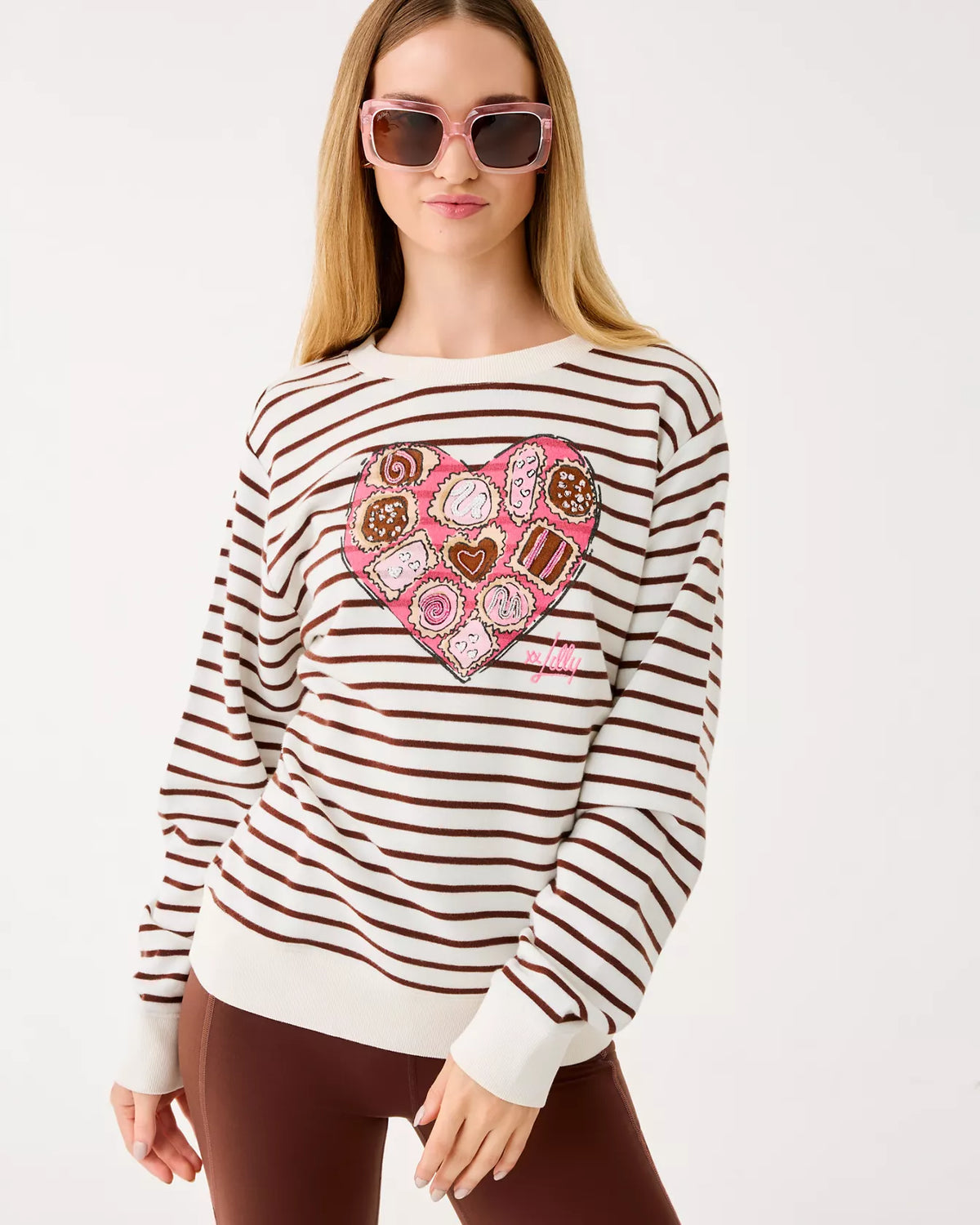 The "Box of Chocolates" Ballad Long Sleeve Top by Lilly Pulitzer