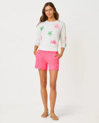 The "Cherry Blossom Pink" 5" Buttercup Mid Rise Short by Lilly Pulitzer