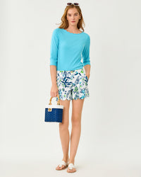 The “Sea Blooms” 5" Buttercup Mid Rise Short by Lilly Pulitzer