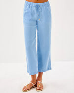 The "Jacaranda Blue" 27" Brawley Linen Crop Pant by Lilly Pulitzer