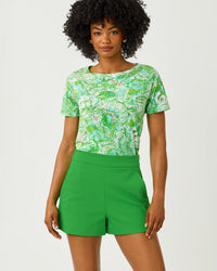 The "Terrace Green" 3" Sarissa Stretch Short by Lilly Pulitzer