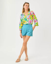 The "Turquoise Tide" 3" Sarissa Stretch Shorts by Lilly Pulitzer
