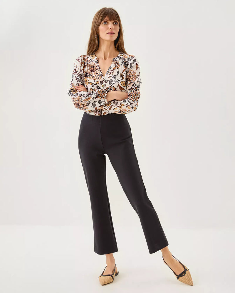 The "Noir" 28" Christabel Ponte Crop Flare Pant by Lilly Pulitzer