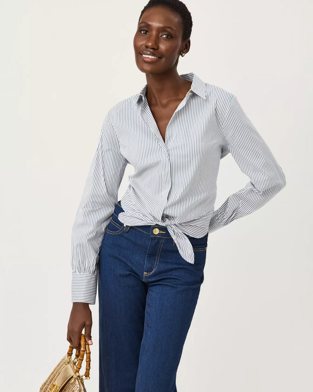 The "Low Tide Navy Shadow Shirting Stripe" Tie Lilly Shirt by Lilly Pulitzer