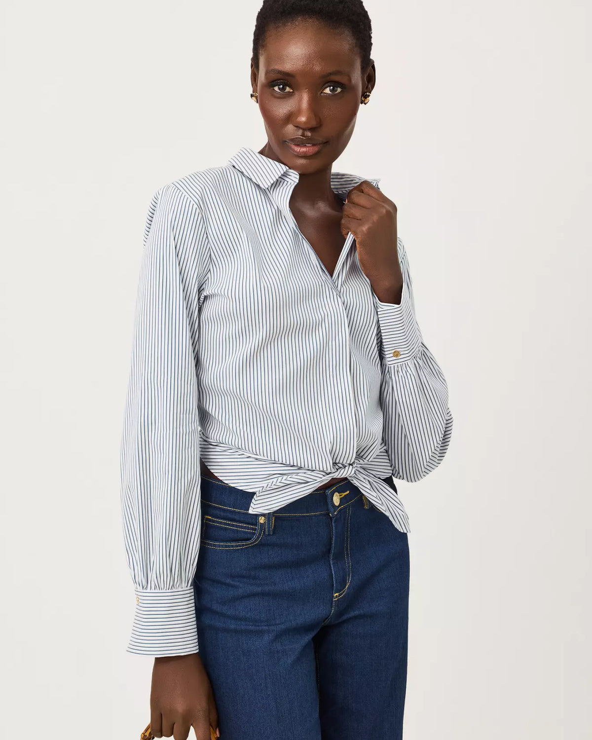 The "Low Tide Navy Shadow Shirting Stripe" Tie Lilly Shirt by Lilly Pulitzer