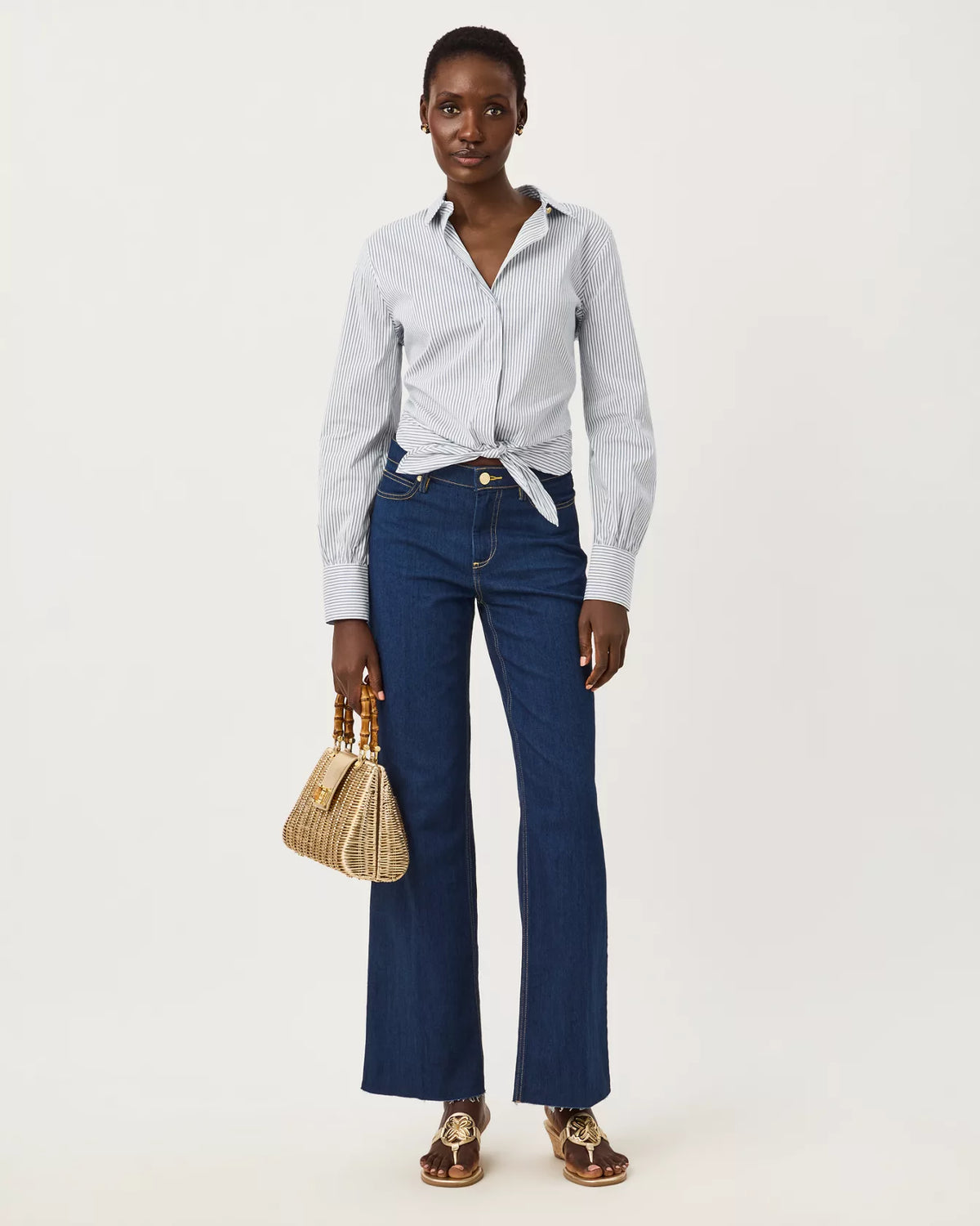 The "Low Tide Navy Shadow Shirting Stripe" Tie Lilly Shirt by Lilly Pulitzer