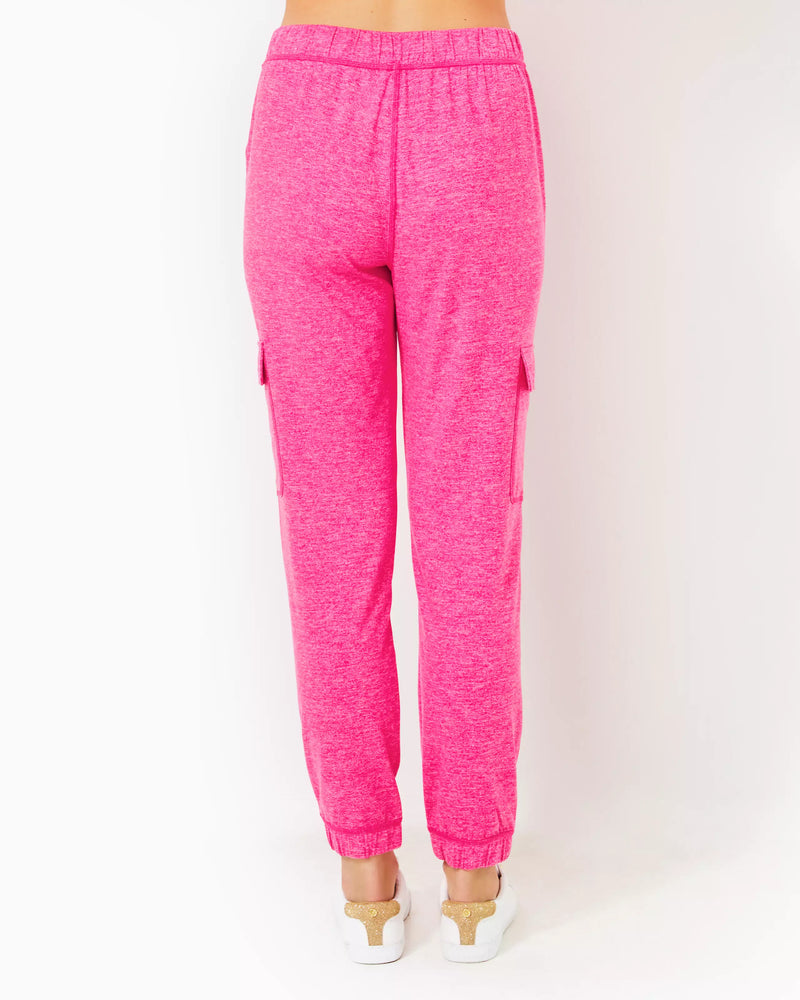 The "Heathered Passion Fruit Pink" UPF 50+ 28.5" Eva Pant by Lilly Pulitzer