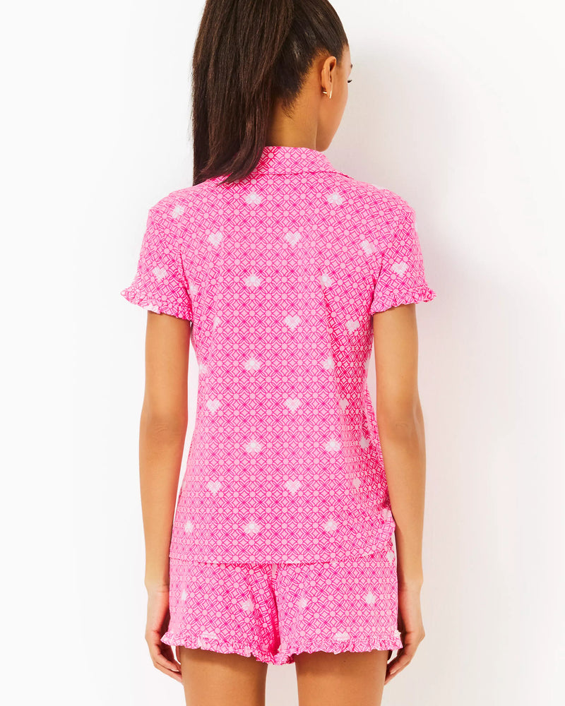 The "Passion Fruit Pink Fluttering Hearts" PJ Set by Lilly Pulitzer