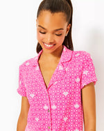 The "Passion Fruit Pink Fluttering Hearts" PJ Set by Lilly Pulitzer