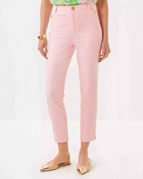 The "Pink Muse" 29" Ana High Rise Pant by Lilly Pulitzer