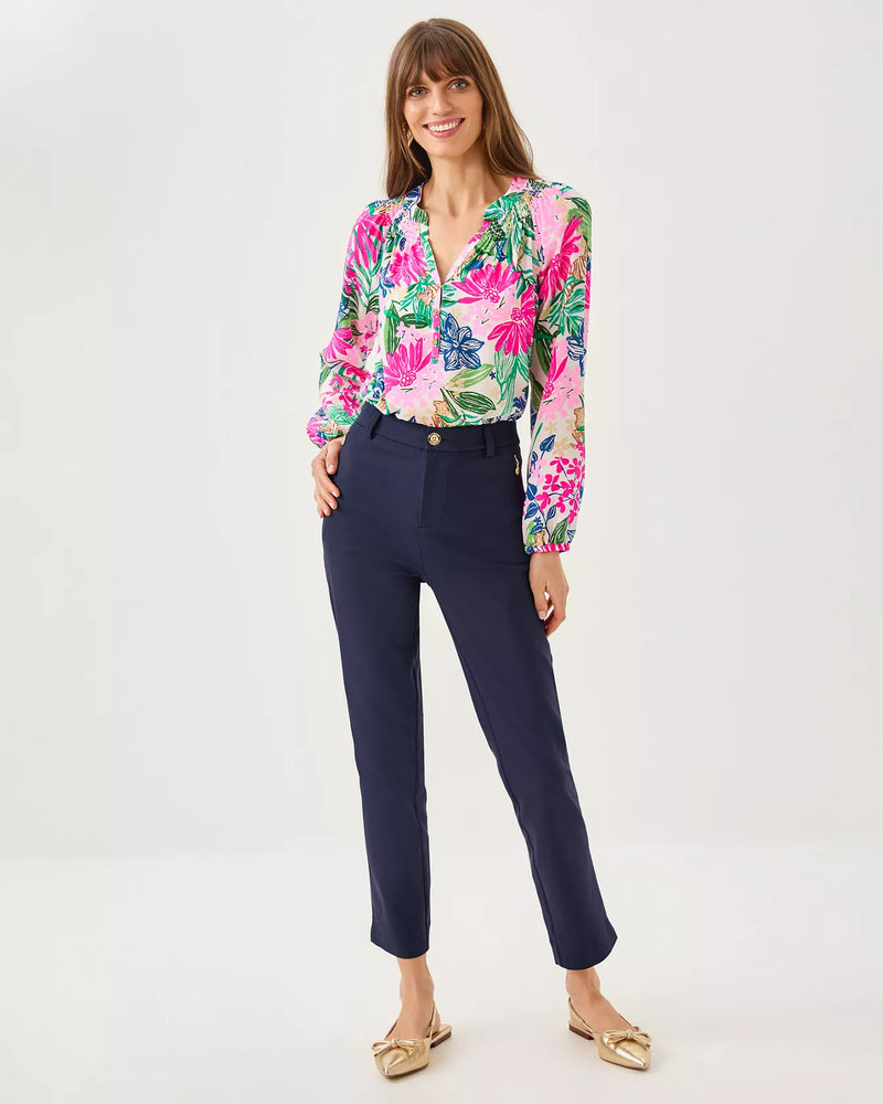 The "True Navy" 29" Ana High Rise Pant by Lilly Pulitzer
