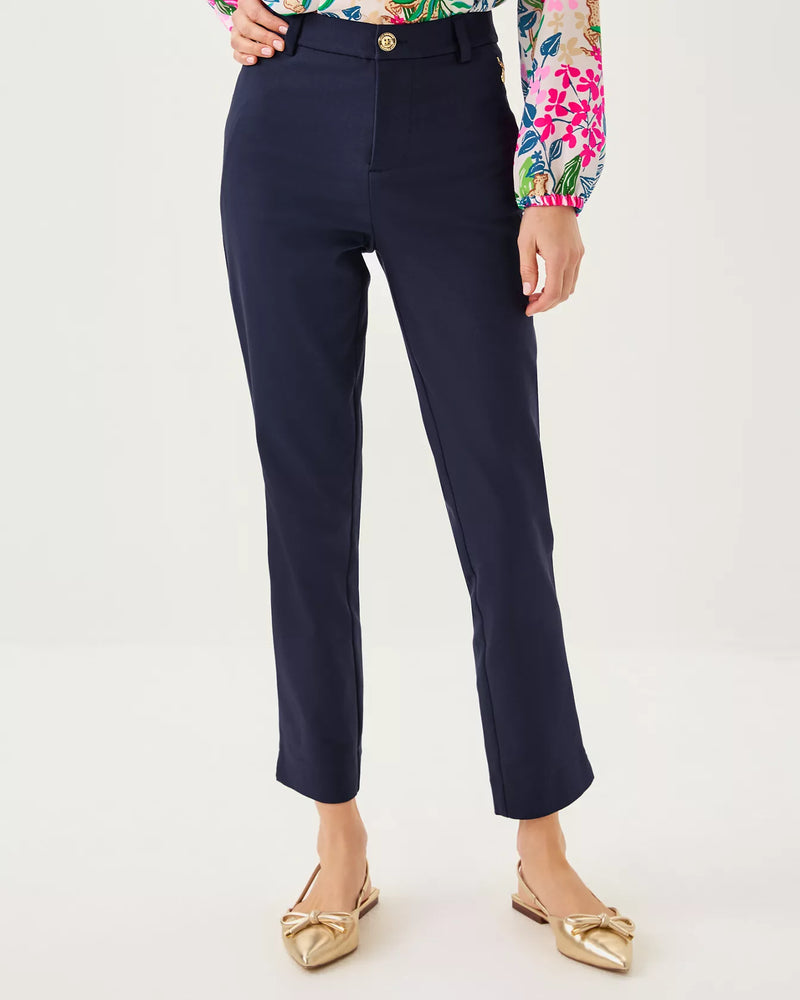 The "True Navy" 29" Ana High Rise Pant by Lilly Pulitzer