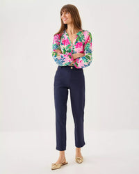 The "True Navy" 29" Ana High Rise Pant by Lilly Pulitzer