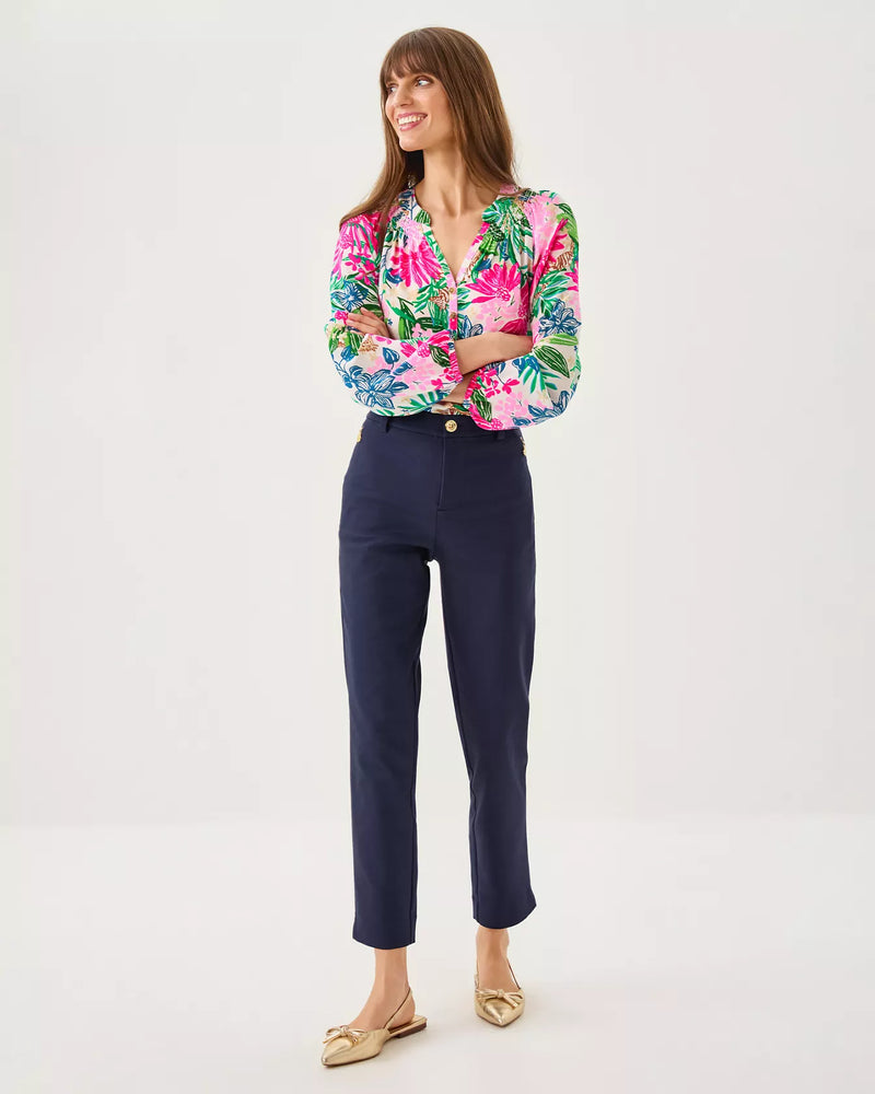The "True Navy" 29" Ana High Rise Pant by Lilly Pulitzer