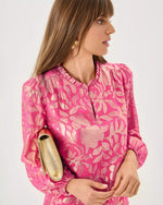 The "Sun Shell Pink" Giana Long Sleeve Silk Top by Lilly Pulitzer