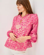 The "Sun Shell Pink" Giana Long Sleeve Silk Top by Lilly Pulitzer