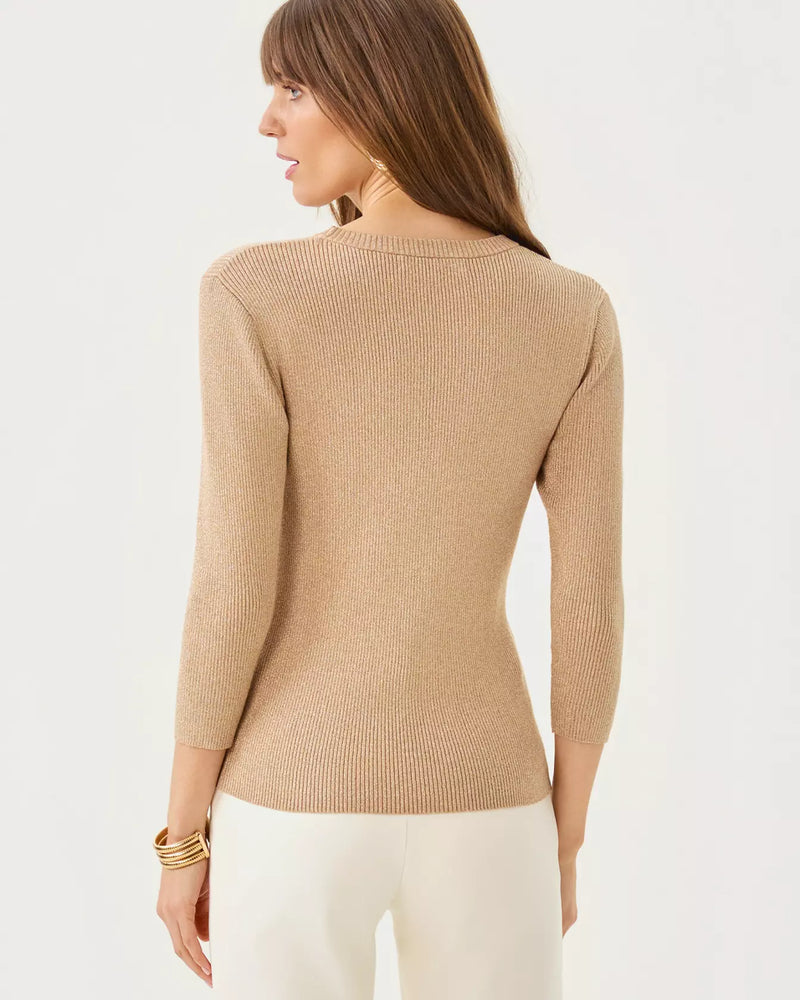 The "Sand Bar Metallic" Esli Sweater by Lilly Pulitzer